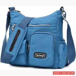 Waterproof Nylon Crossbody Bag with Multiple Pockets for Women